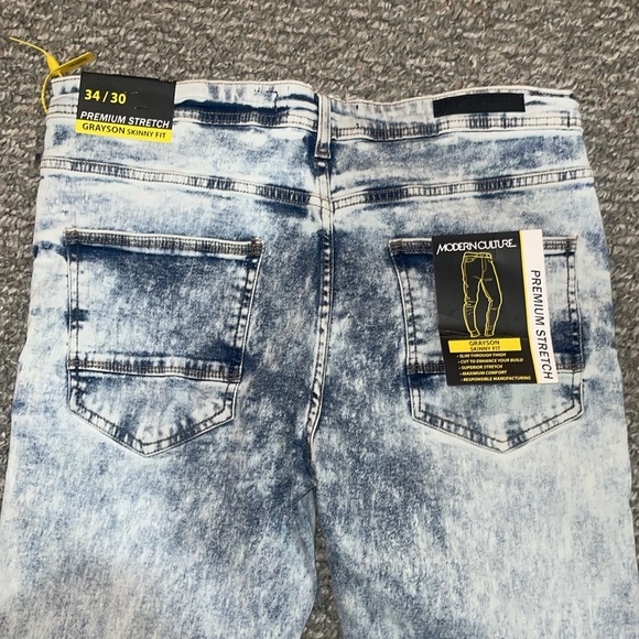 Modern Culture Skull Patch Skinny Fit Jeans Men’s Size 34x30 - Picture 4 of 6